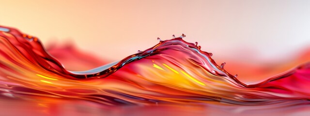  A close-up of a wave with a red and yellow design at its base