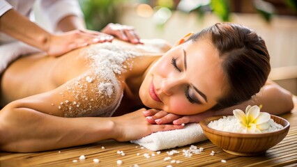 relaxing salt scrub spa treatment, spa treatment, salt scrub, relaxation , wellness