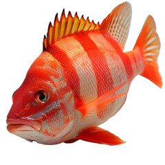 Wall Mural - [Transparent Background PNG]red fish on white background