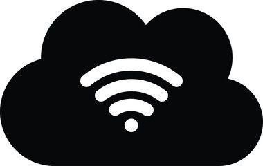 Fototapete - Cloud wifi icon isolated on white background . Server network connection icon vector