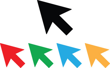 Poster - Cursor icon set in different colors . Arrow pointer icon . Vector illustration