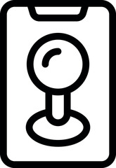 Poster - Simple icon of a smartphone displaying a location pin, representing gps navigation and location based services