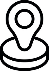 Poster - Simple black icon of a location pin pointing on a round platform