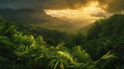 Canvas Print - sunset in the mountains