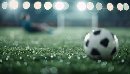 Sticker - Soccer Ball on Field at Night