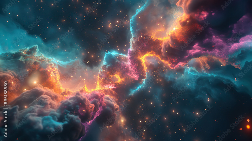 Beautiful nebula in deep space made with generative ai Stock ...