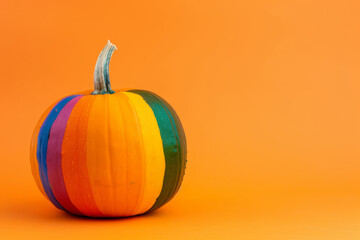 Wall Mural - LGBTQ+ halloween pumpkin isolated on gradient background 