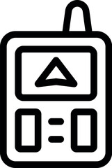 Poster - Walkie talkie with antenna extended displaying a navigation arrow icon on the screen