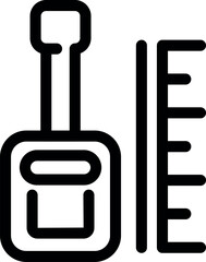 Poster - Cleaning equipment consisting of a shovel and broom standing upright, simple black and white icon