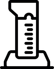 Wall Mural - Simple line icon representing a graduated cylinder for chemistry experiments