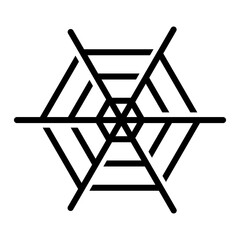 Black round spiderweb line icon, simple halloween element outline flat design pictogram, infographic vector for app logo web button ui ux interface isolated on white background