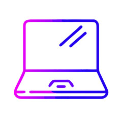 Poster - Laptop gradient neon icon, pink and purple, digital technology symbol