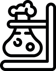Poster - Chemical reaction is boiling over in an erlenmeyer flask that is being held by a tripod