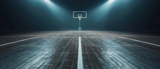 A pristine court ready for an intense game, banner, with copy space