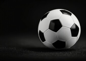 Wall Mural - Soccer Ball on Black Background