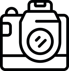 Poster - Simple yet sophisticated line art design of a retro camera, evoking nostalgia and the art of photography