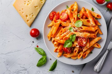 Poster - Pasta With Tomato Sauce and Basil