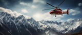 helicopter in the mountains