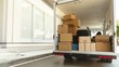 © JP STUDIO LAB - A delivery truck filled with cardboard boxes, ready for transporting goods to various destinations.