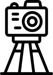 Poster - Line icon of a camera on a tripod, perfect for representing photography or video recording