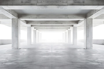 Poster - A large, empty room with white walls and a white ceiling.