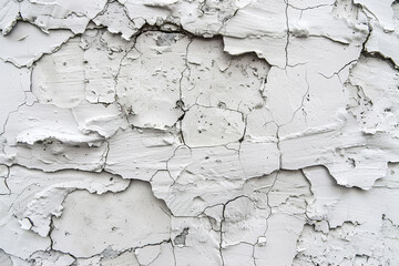 Wall Mural - A wall with white paint peeling off.