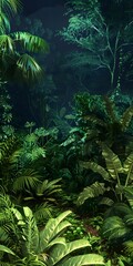 Lush Green Tropical Jungle Forest