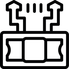 Poster - Simple icon representing money transfer with two upward arrows outgoing a wallet