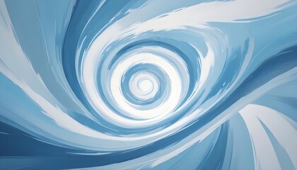 Wall Mural - Swirling blue and white abstract background with a hypnotic spiral pattern