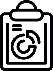 Poster - Line icon of a clipboard showing a pie chart, representing business analysis