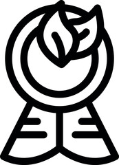 Poster - Line icon of a guarantee certificate with leaves, representing a commitment to environmental sustainability and high quality products