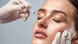 © Mechastock - Woman getting filler injected into her nose for cosmetic enhancement - liquid rhinoplasty