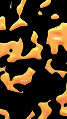 Aufkleber - Fluid metallic drops y2k orange background. Dynamic iridescent retrowave liquid forms.. Vertical video