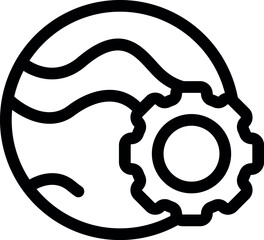 Poster - Line art style icon of a gear working as an earth optimization mechanism