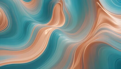 Wall Mural - Abstract image of flowing, swirling lines in shades of blue and orange, resembling a liquid or a textile fabric.