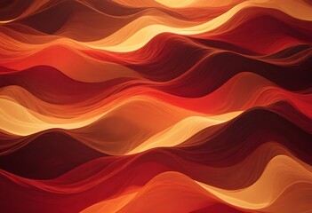 Wall Mural - Abstract background with flowing, wavy lines in shades of red, orange, and yellow, creating a dynamic and fiery effect.