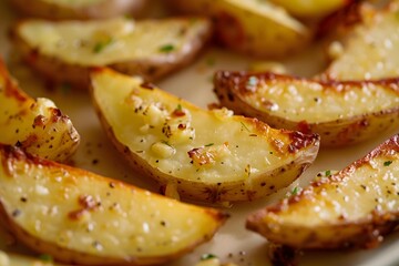 Wall Mural - Garlic Herb Roasted Potato Wedges Recipe