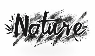 Black text on white background with nature brush typography