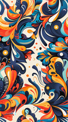 Vibrant modern design with seamless pattern of colorful abstract organic shapes