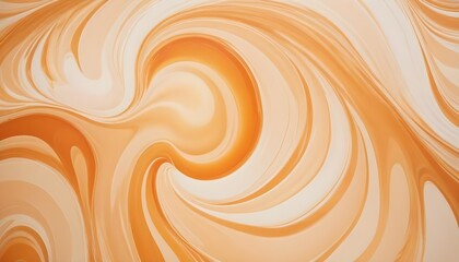 Wall Mural - Abstract background of swirling, flowing lines and colors in shades of orange and white, creating a dynamic and elegant design.