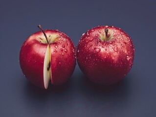 Poster - red apples on black background