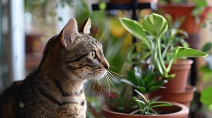 Wall Mural - cat in garden