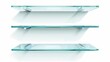 © Gnublin - three glass shelves on a white background