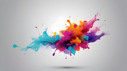 Wall Mural - abstract colorful splash and smoke background making music express as color 