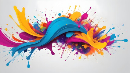 Wall Mural - abstract colorful splash and smoke background making music express as color 