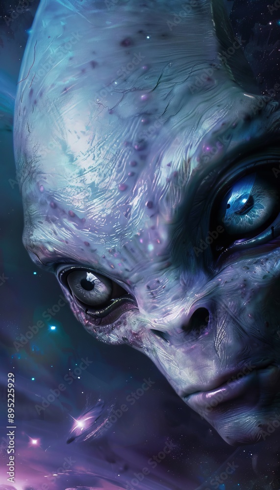 Enigmatic alien eyes unveil cosmic depths and vibrant hues, hinting at ...