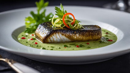 Wall Mural - Eel in green sauce, national cuisine of Belgium