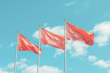 Aufkleber - Red flags flying high in the sky, simple and bold image