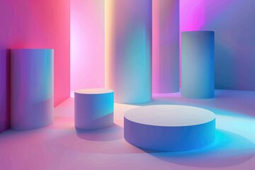 Poster - A room filled with variously colored lights, creating a vibrant atmosphere