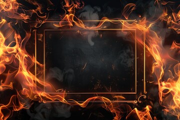 Poster - A fiery flame burning bright against a dark backdrop